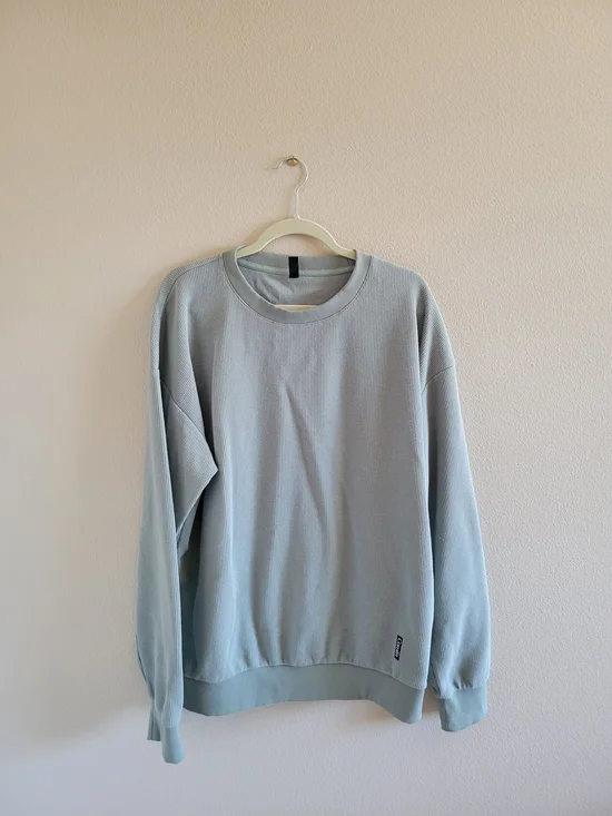Men's Crewneck Sweater in Pale Blue-Grey - Picture 1 of 6